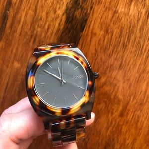 nixon time teller tortoiseshell watch